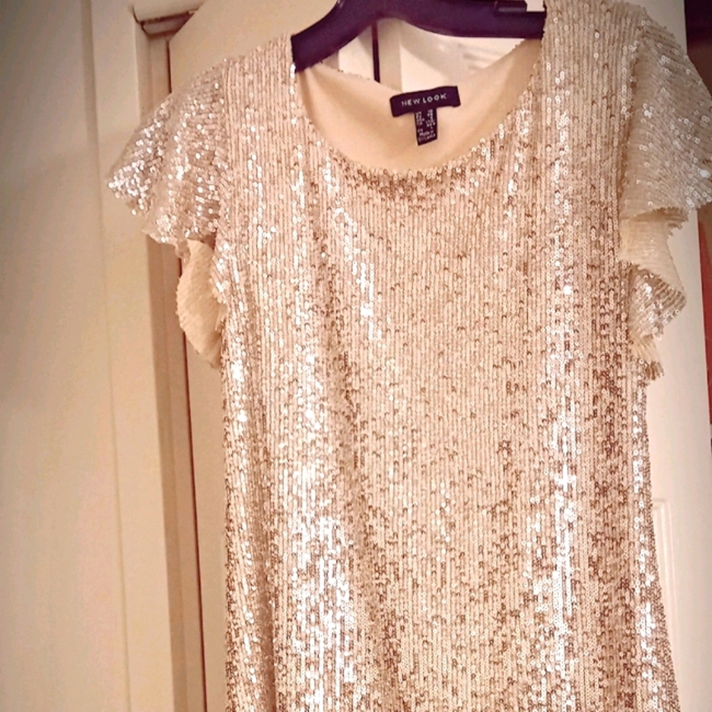 Champagne sequin mock dress from NEW LOOK London